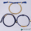 TCC™ Natural Tibetan Copper Blue Rope 3 Layer Goodluck Wealth Charm Bracelet